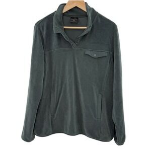 32 Degrees Heat Mens Fleece Snap Mock Neck Pullover Jacket Green Large RN165550